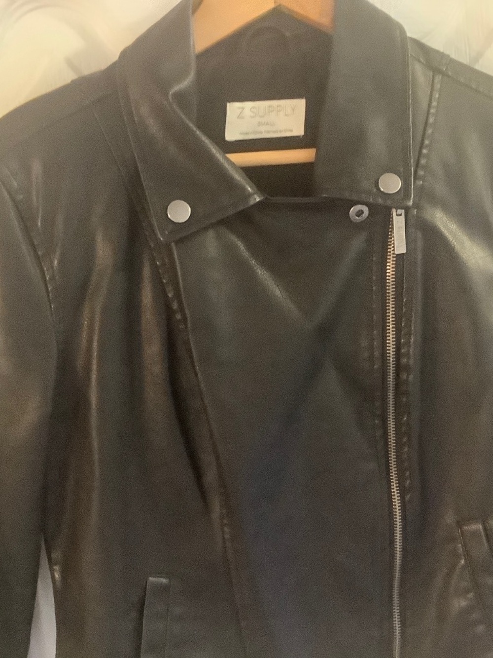 Z supply faux leather jacket